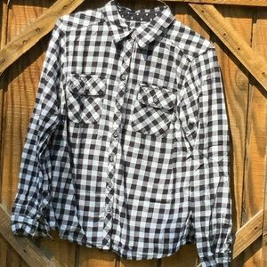 Soft cotton shirt black checks  petite small